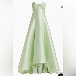 Badgley Mischka Pebble Gazar Strapless Gown
